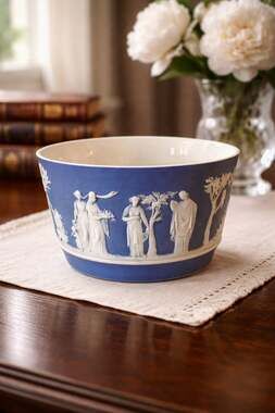 Wedgwood Blue Jasperware Classical Relief Bowl